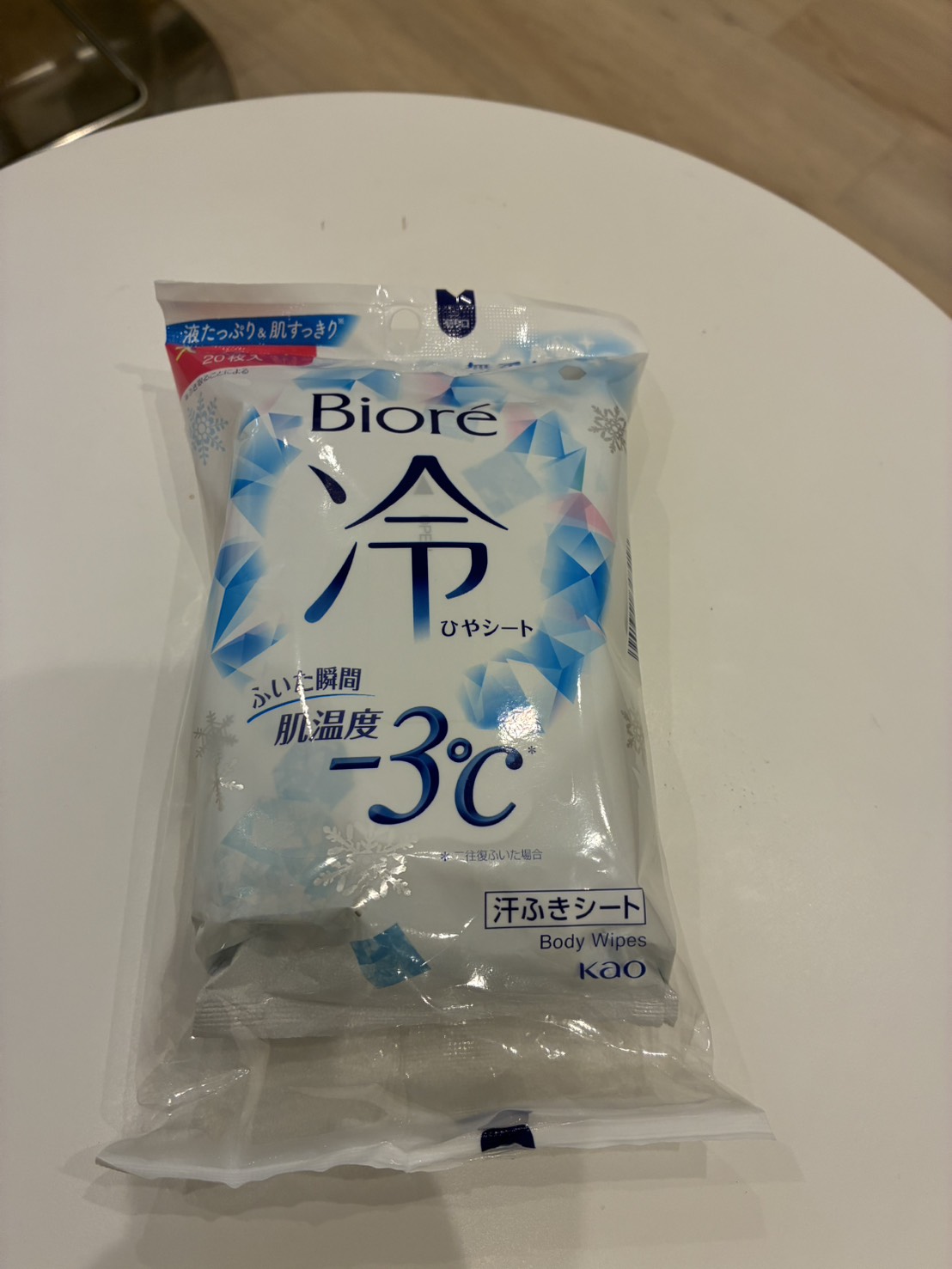 Biore cooling body wipes -3°C Japanese body sheets